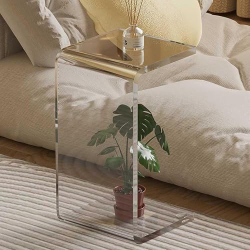 Table basse acrylique 30x30x65 cm meuble d'appoint transparent de salon