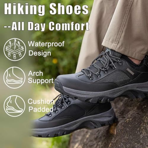 Image of CC-Los Men's Waterproof Work & Hiking Shoes - Soft Toe Slip-Resistant with Cushioned Midsole Size 7-13.5