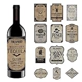 36Pcs Halloween Vintage Wine Bottle Label Decorations Halloween Beer Bottle Labels Potion Bottles Stickers,Halloween Wine Labels for Bottles Halloween Party Supplies,12 Styles