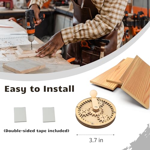 Montessories Busy Board DIY Accessories with Hand Crank Gear- Sensory Items Early Educational DIY Toy Parts to Boost Toddlers Motor Skills Wooden Toy - Image 2