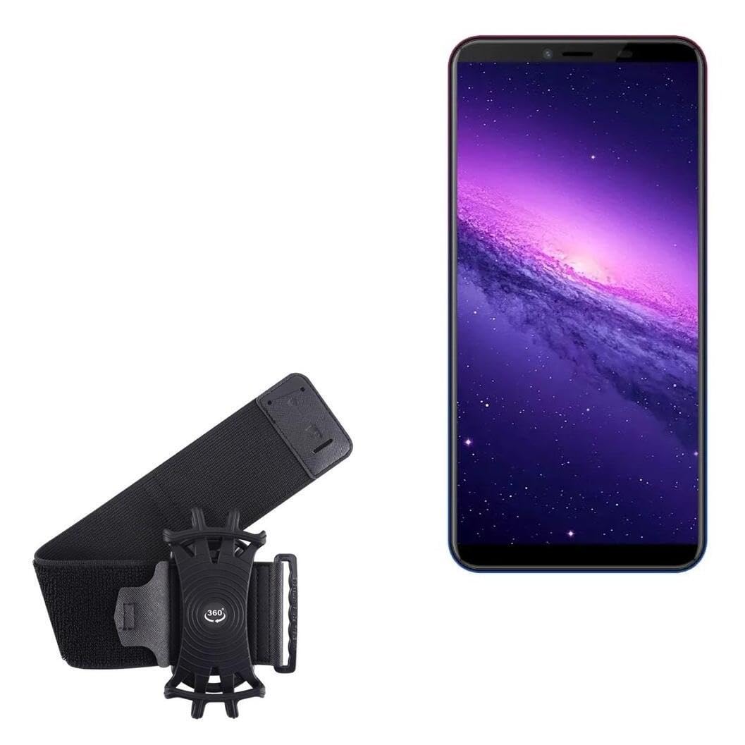 BoxWave Holster Compatible with Coolpad Cool Play 8 - ActiveStretch Sport Armband, Adjustable Armband for Workout and Running - Jet Black