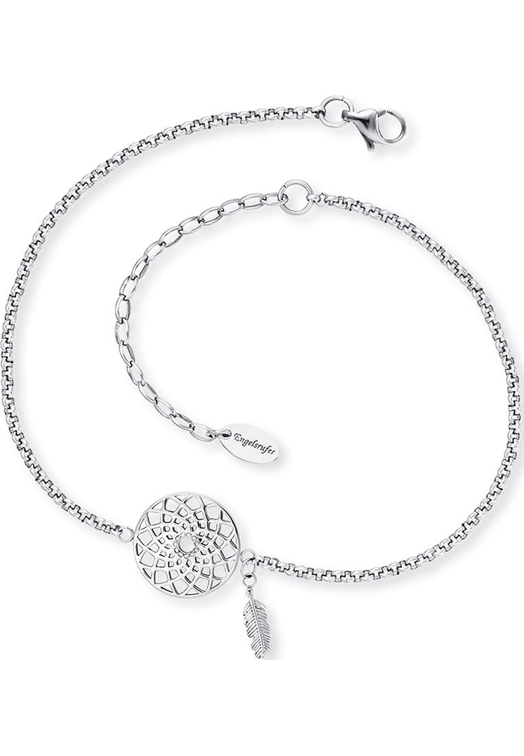 Engelsrufer 925 Sterling Silver Rhodium Plated or Stainless Steel Anklet for Women Adjustable Length Nickel Free Allergy Sufferers, Länge 22 + 5 cm, Stainless Steel, No Gemstone