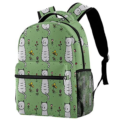 Sac à dos chat dans le jardin vert idéal pour l'école et sorties