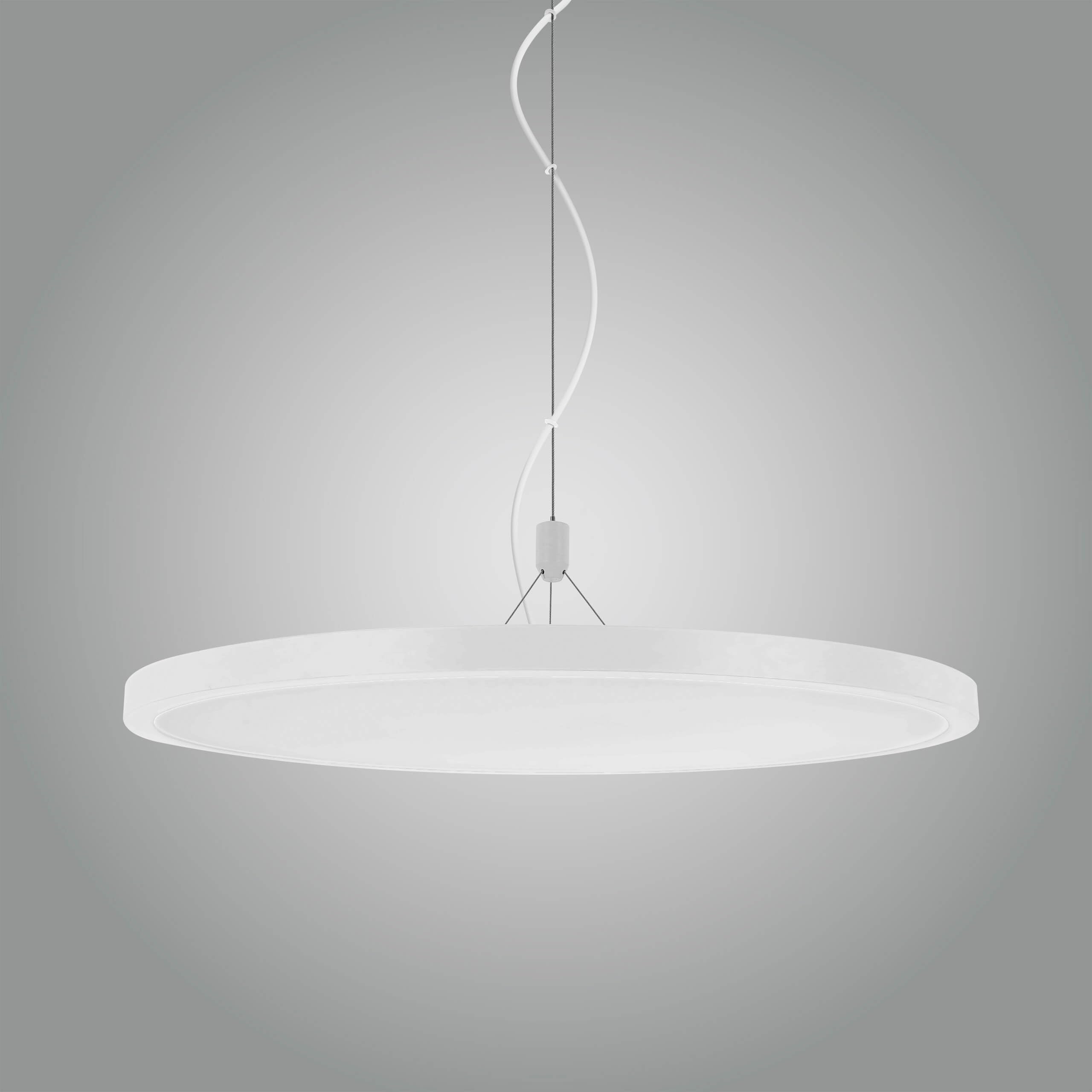 LED Deckenleuchte rundes Panel 60 cm, RGB+CCT 2700–6500 K, 32 W, bis 4600 lm, dimmbar, Deckenlampe mit Fernbedienung & App, höhenverstellbare Pendelleuchte, kompatibel mit Alexa/Google