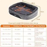 HMTOPE Orthopädisches Hundebett, Hundesofa, Vierseitiges Nackenrolle Kissen, rutschfeste Unterseite Hundekorb, Abnehmbar und Waschbar, Kleine Hunde, Mittelgroße Hunde, 90 x 71 x 15 cm, Dunkelgrau