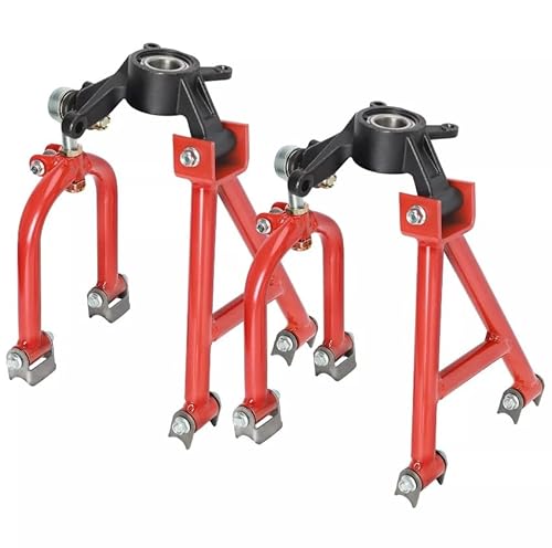 Suisuitong Rear Suspension Shock Swing Arm Go Kart Swingarm Kit Upper Lower & Shock Mount & Tie Rod End Ball Joint & Steering Spindles for Rear 4 Wheel Drive ATV UTV Quad Buggy Golf Cart Motorcycle