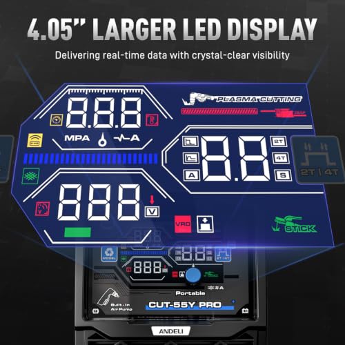 Image of ANDELI Non-HF Plasma Cutter with Built-In Air Compressor 55A,1 inch Max Cut