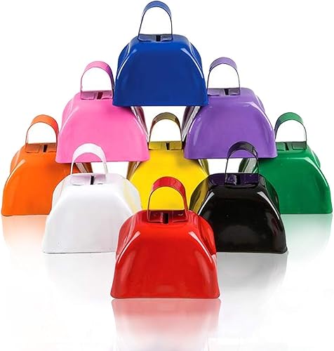 ArtCreativity Campana de metal de 3 pulgadas para hacer ruidos, paquete de 12 unidades, pequeña campana de metal ruidosa con asa, ideal para juegos