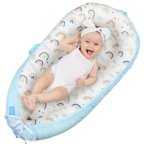 Image of Delauv Baby Lounger,Co-Sleeping for Baby Newborn Lounger,Baby Nest for Crib & Bassinet,Soft Breathable Fiberfill Portable Newborn Co Sleeper,Gift for Newborn(0-12months)(Rainbow)