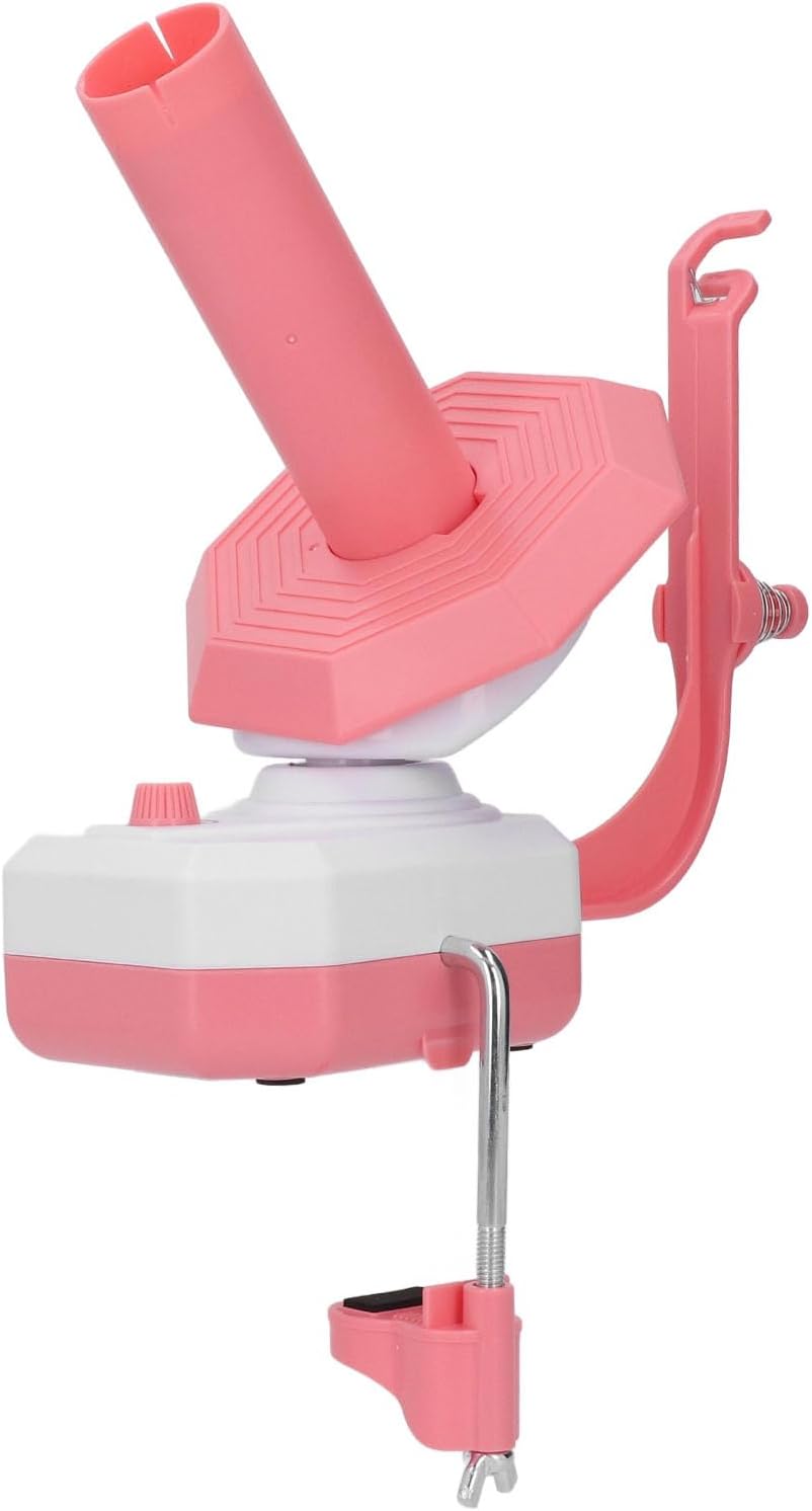 Drfeify Electric Yarn Ball Winder, Plastic Pink Adjustable Tension Auto Stop USB Powered Yarn Winder for Crocheting & Knitting Enthusiasts