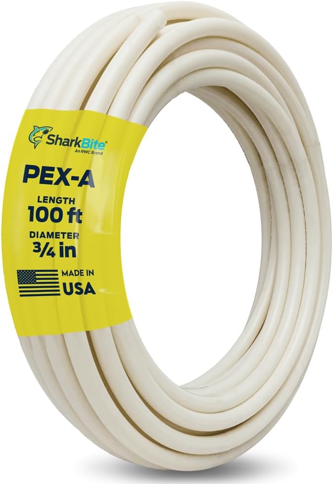 SharkBite 3/4 Inch x 100 Feet White PEX-A, Made in the USA, Flexible Water Pipe Tubing for Plumbing, UA70W100