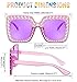FEISEDY Kids Sunglasses for Girls Oversized Square Sparkling Party Sun Glasses Lightweight Fashion Shades B0053