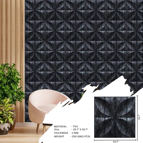 Image of Kayra Decor PVC Wall Panel Butterfly Design Thunder Black Color 19.7 inch x 19.7 inch (Pack of 40) - Covers 107.80 Sq. Ft.