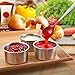 SUKKI Stainless Steel Condiment Containers - 4 PCS Salad Dressing Containers with Food Grade and Leakproof Silicone Lids - 2x3.4oz +2x1.8oz for Snacks, Desserts, Souffle, Baby Food