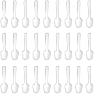 500PCS Clear Plastic Tasting Spoons Disposable Mini Tasters Small Taster Spoons Ice Cream Frozen Dessert Jelly Desert Cake Spoon for Food Trucks Wedding Parties Birthday Day and Events Supplies