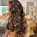 Aopusi Headband Wig Human Hair Ombre Brown Blonde Body Wave Wigs #4/27 Highlight Machine Made None...