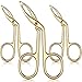 3 Pack Eyebrow Tweezers, Scissors Shaped Eyebrow Straight Tip Tweezers Clip, Flat Tip Tweezers Hair Plucker, Straight Tip Hairgripping Eyebrow (Gold Plated, 3 Packs)