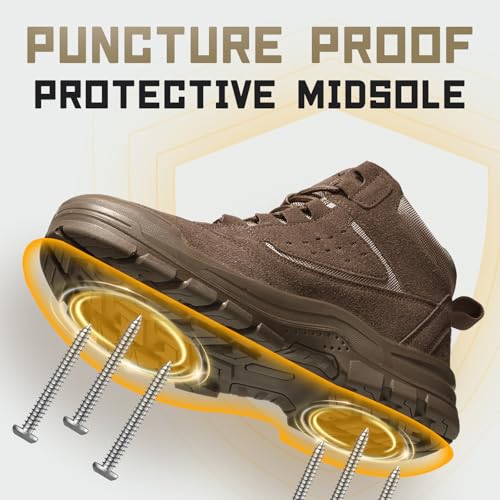Image of Furuian Steel Toe Boots for Men Women Lightweight Work Boots Pioneer Series | ASTM Certificated Safety Shoes, Width Option, Non Slip Rubber Sole, Comfortable Work Shoes for Construction, Warehouse, Yard