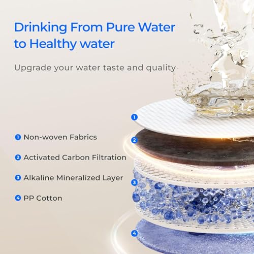 Waterdrop WD-F1A Alkaline Mineral pH+ Filter, Ersatz für WD-X12-Alkaline & WD-X16 Umkehrosmoseanlage, 12 Monate Lebensdauer