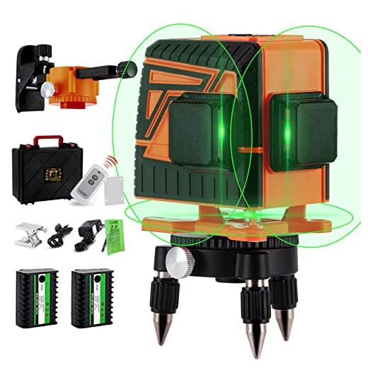 OMMO Laser Level, 12 Lines 3x360° Green Laser Level Self Leveling Tool, 132ft Green Beam Laser Level for Construction, Two 360° Vertical and One 360° Horizontal Line, Remote Controller Included
