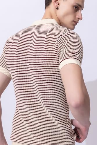 Image of Armisto Men's 100% Cotton Fancy Party Polo T-Shirt /Neutral Colour