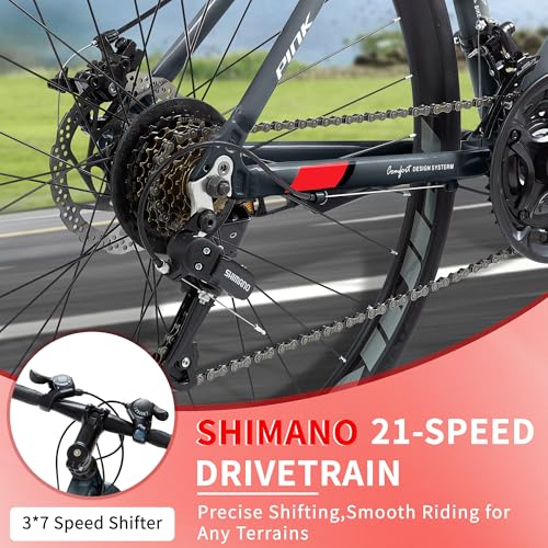 Pipleo Road Bike, 700C City Commuter Bicycle, 21 Speeds