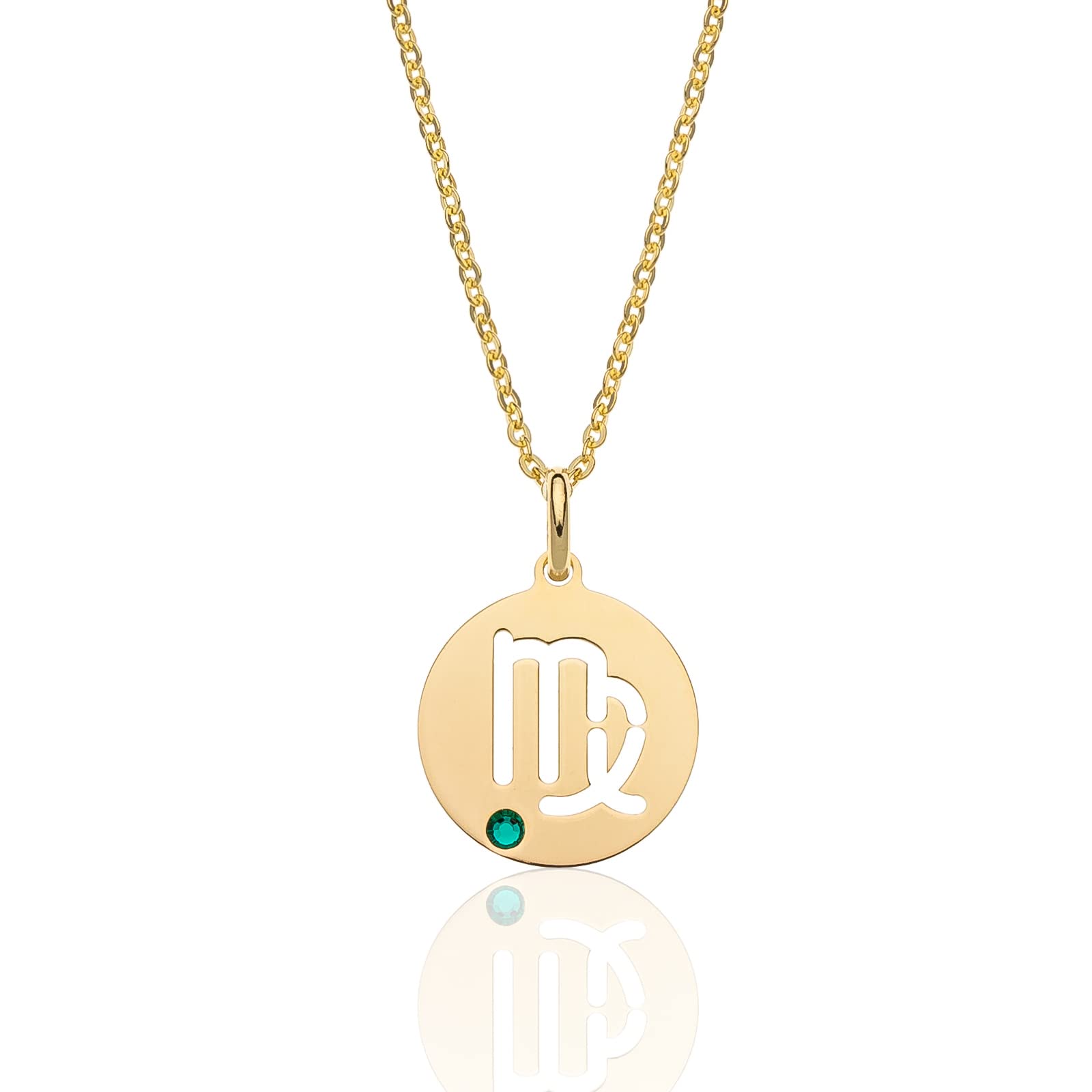 AKA Gioielli® - Virgo Zodiac Necklace in 925 Sterling Silver 18k Gold Plated with Virgo Zodiac Sign Pendant for Women