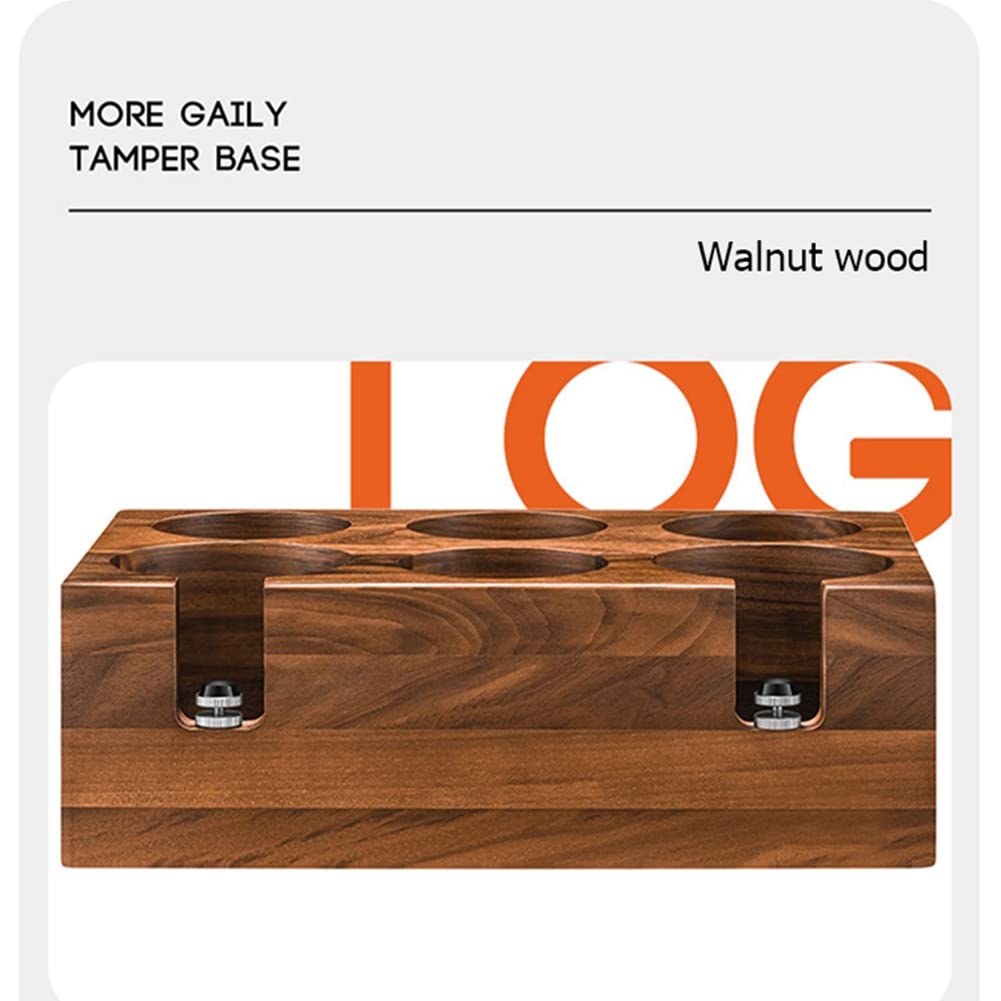 Alfombrilla de madera de nogal de 58 mm para máquina de café expreso, base de soporte para máquina de café