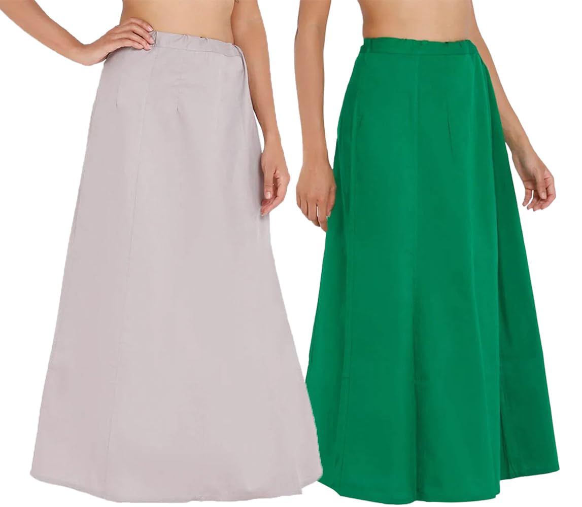 SRI SIVASAKTHI Garments Saree Cotton Petticoat for Women with Drawstring Waist, Inskirt or Shape Wear-7 Part(Pack of 2)-picture-38