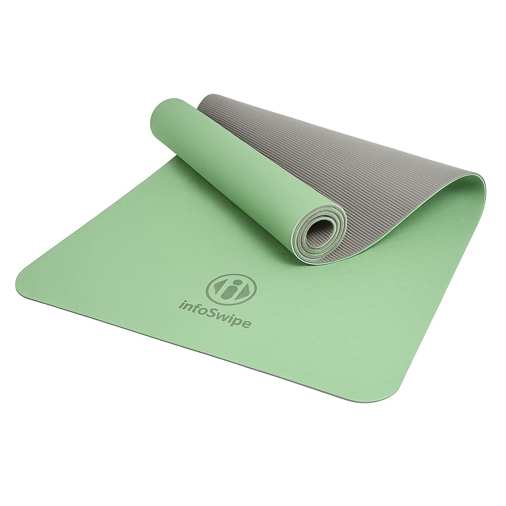 Premium TPE Yoga Mat 6mm Info Swipe – Eco-Friendly Non-Slip, Odor-Free, Lightweight & Durable | SGS Tested, REACH Compliant, GRS Certified | 72"x24"