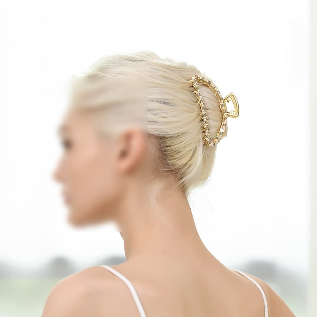 Cintas Para el Pelo de Cola de Caballo Gold-chapado en el pelo de espalda con clip de pelo alto y rizado clip de tiburón de gama alta accesorios for el cabello de las señoras clip de pelo chapado en o