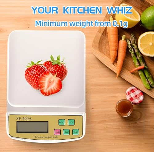 Image of GRAMTECHNOLOGY 10kg Digital Scale Weight Machine for Kitchen Food,Cooking, Weighing Scale for Health Fitness, Home Baking, Balance Diet 0012