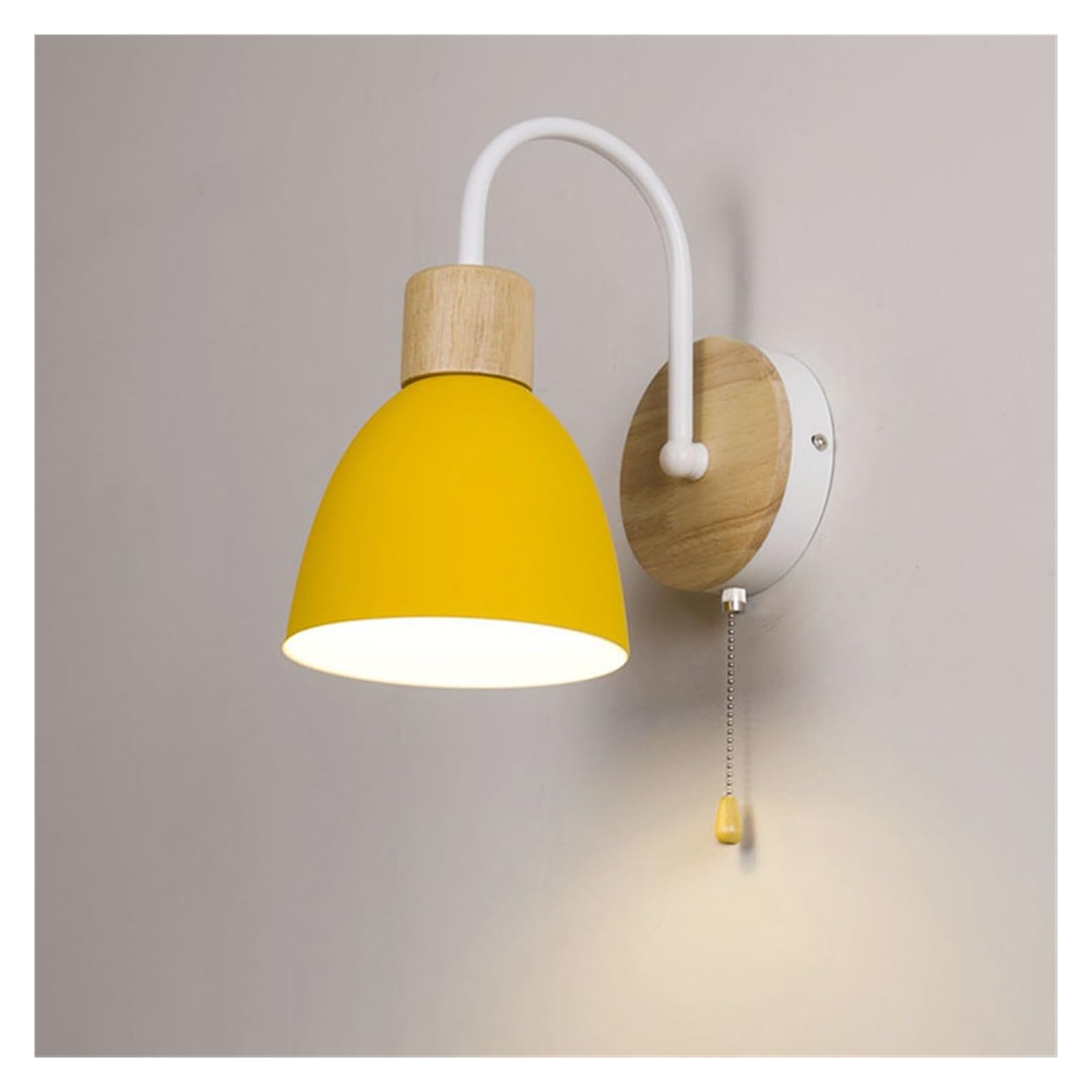 Applique murale LED E27 macaron jaune avec interrupteur salon - 8