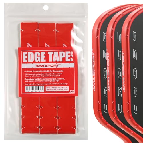 PICKLETECH Red Pickleball Paddle Edge Protection Tape with Logo