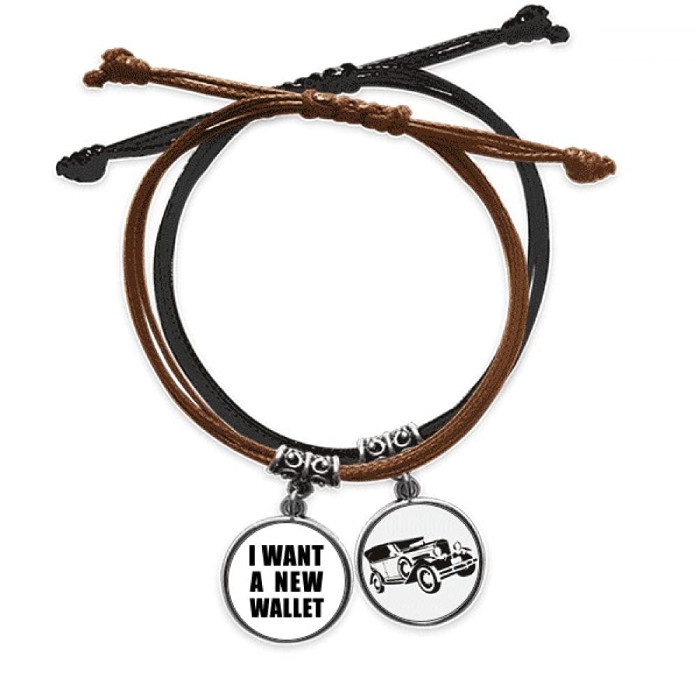 Portefeuille bracelet minibus en cuir avec chaîne de sécurité main - 3