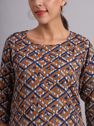 Image of PATLANI Women's Cotton Printed Short Fullstitched Kurti /Kurtas.
