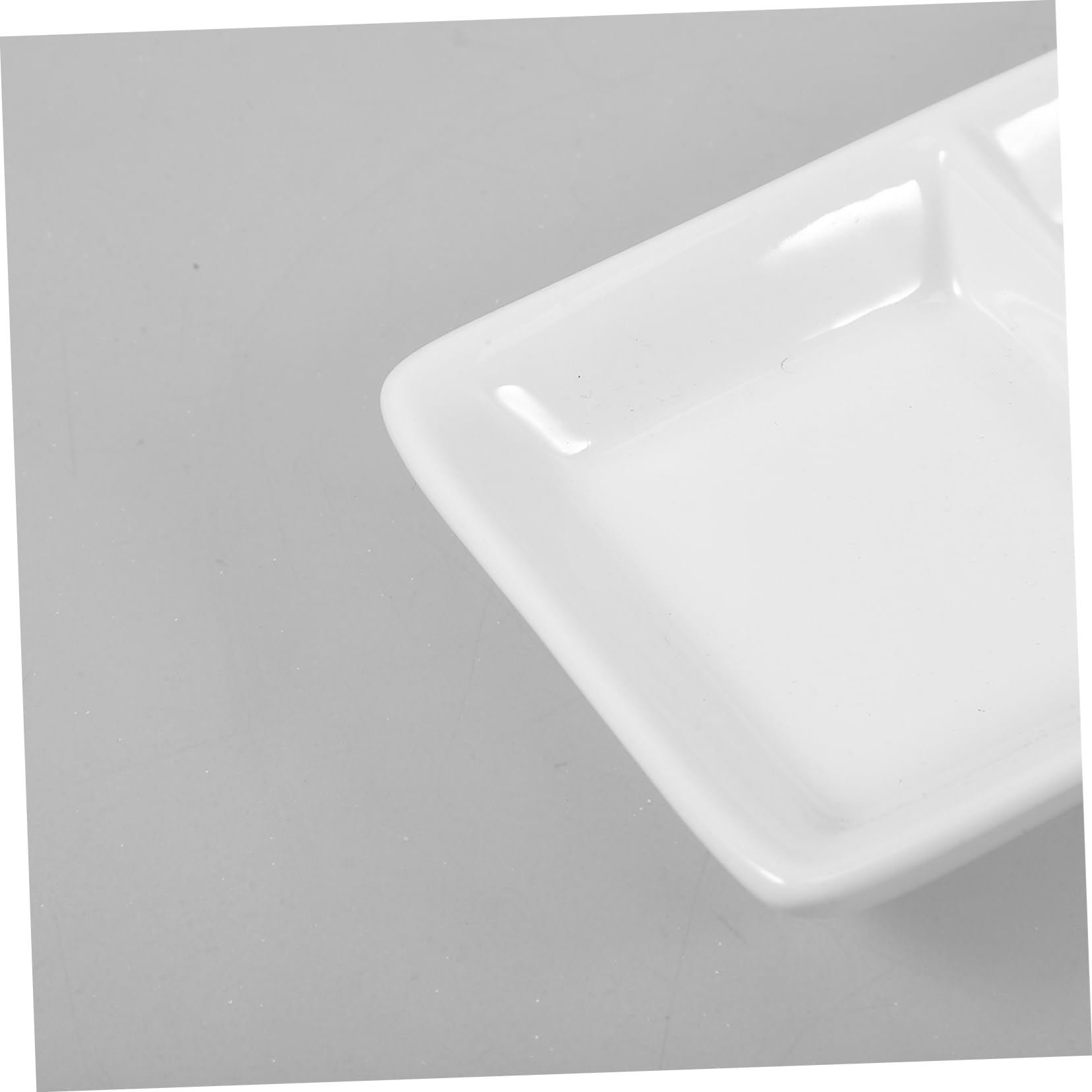 Cabilock 5Inch 2- Compartment Sauce Dishes Divided Seasoning Dish Pure White Ceramic Appetizer Serving Tray Snack Dishes for Spice Dish Soy Sauce (White)