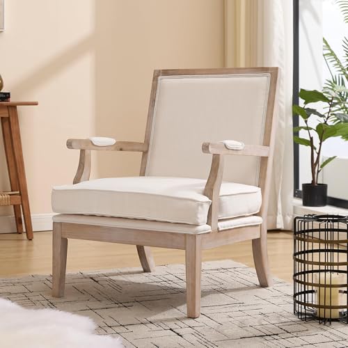 DM Furniture Modern Farmhouse Accent Chair, Wide Upholstered Living...