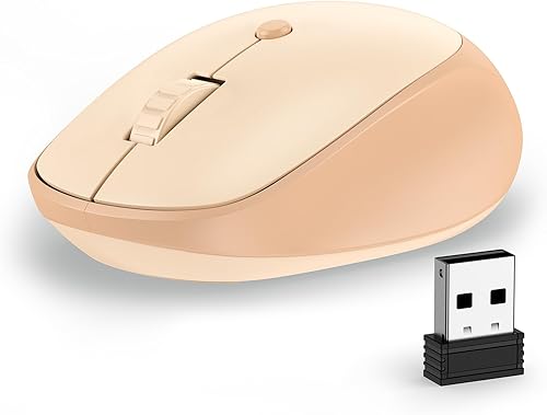 Miniatura 8 de Ratón inalámbrico, 2.4 G silencioso para computadora con receptor USB, 800/1200/1600 DPI, 4 botones, portátil óptico inalámbrico USB para