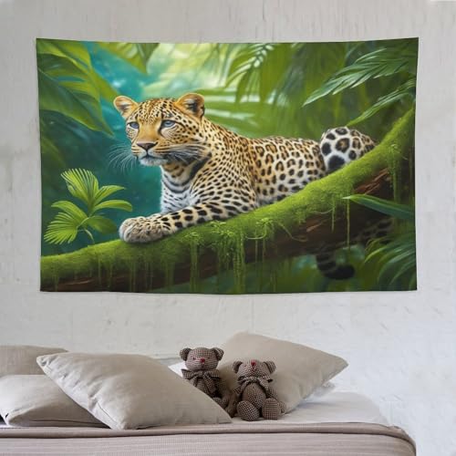 Tapisserie guépard pour habiller un grand mur vide salon PAZZK