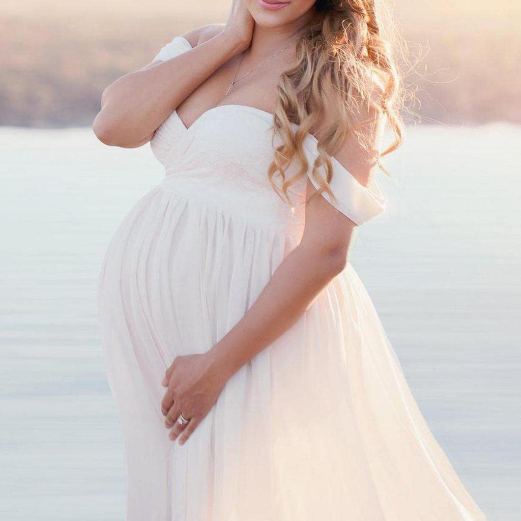 LOVIVER Abito per Donne Incinte, Elegante Fotògrafo Gravidanza Servizio Fotografico Lungo Matrimonio - S/M/L/XL