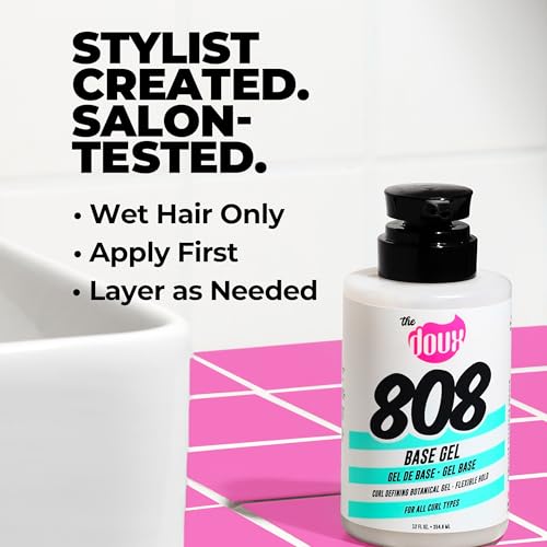 Image of The Doux 808 Base Gel - Curl Defining Gel - Flexible Hold - For All Curl Types - Curly Hair Products for Women and Men - With Honey and Aloe
