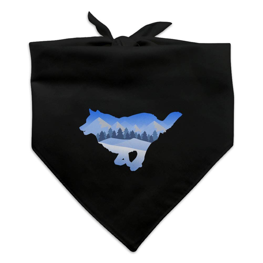 GRAPHICS & MORE Wolf Silhouette Running Snow Scenery Dog Pet Bandana