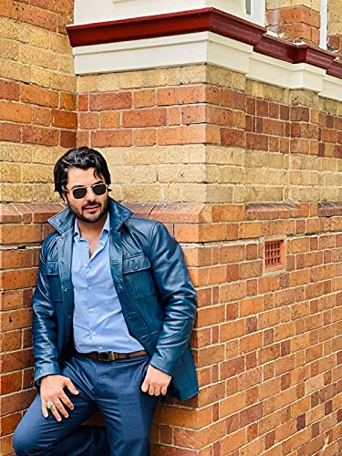 Leather Jacket Men | Vintage Four Pocket Genuine Leather Jacket | Shirt Collar Five Buttons Mens Leather Jacket4