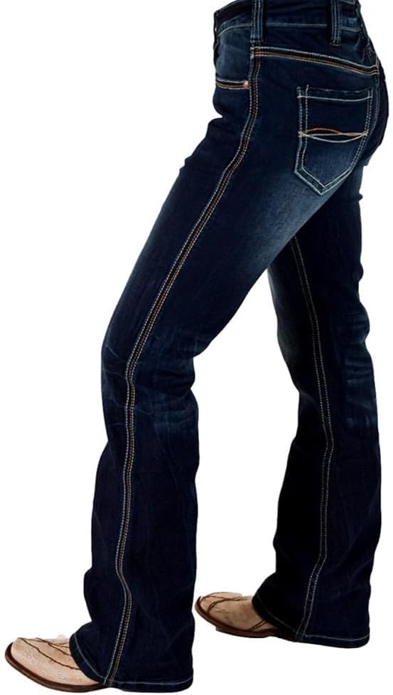 Cowgirl Tuff Western Jeans Womens Competitor Bootcut Dark Wash JCOMPT