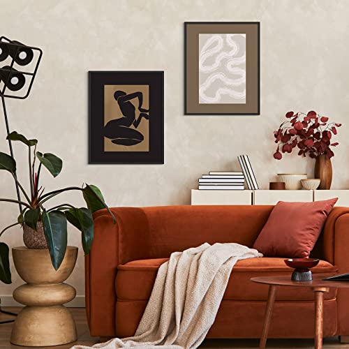 Image of Habseligkeit Brown Master Posters for Room Aesthetic, Minimalist Abstract Wall Poster, Retro Room Decor Aesthetic Vintage Prints for Wall Decor Unframed, 11x14in, Set of 6