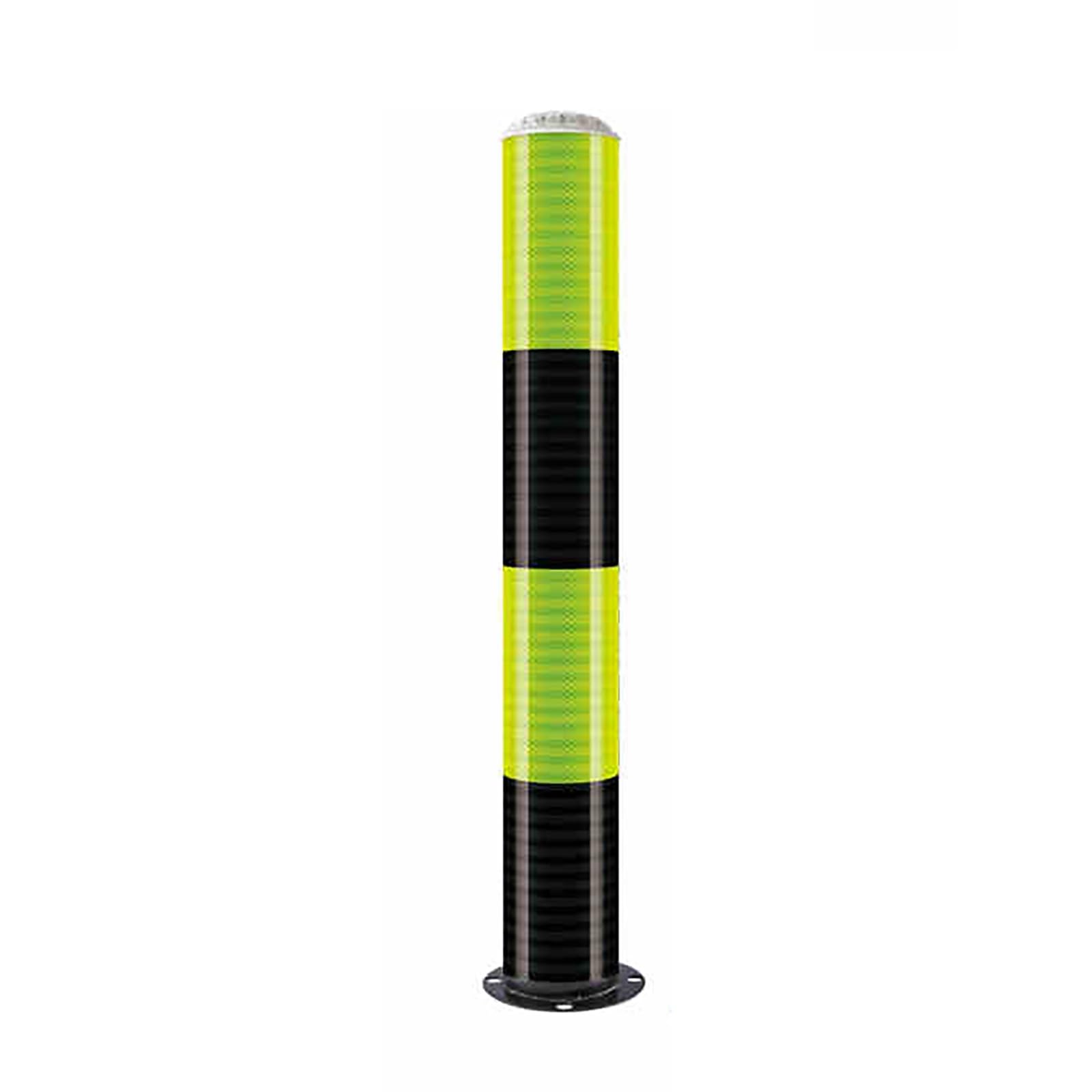 SGKOMN Heavy-Duty Steel Bollards - Reflective Safety Parking Posts with Anchor Bolts, High Visibility Security Barriers, Perfect for Traffic Control, 1pcs-Green
