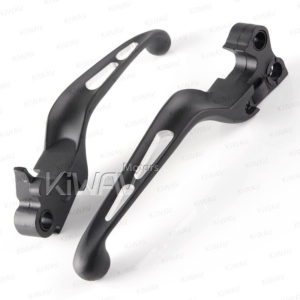 KiWAV Slotted 2color Hand Control levers Chrome Compatible for Harley '96-'03 XL '96-Later Dyna '96-'14 Softail '96-'07 Touring
