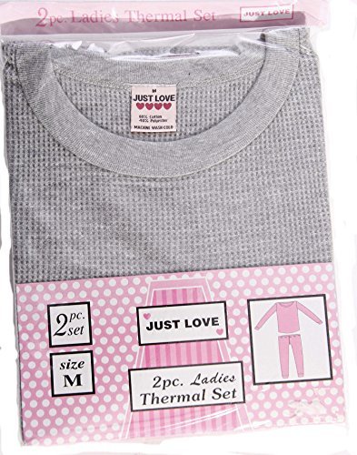 Just Love 95862-Grey-L Women's Thermal Underwear Pajamas Set Base Layer Thermals #TOP3