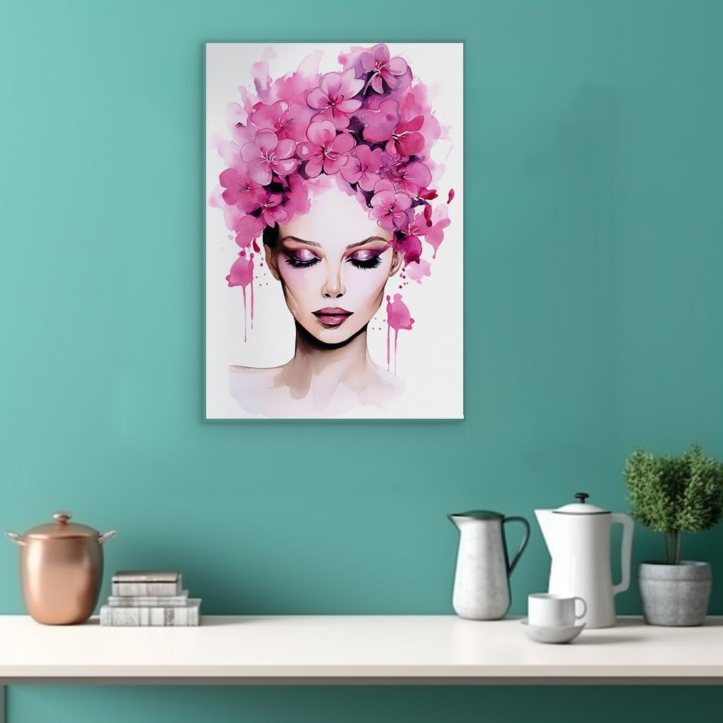 Canvas for Living room. Bloom of Serenity: Capturing the Essence of Dreamy Romance in Watercolor, 27 x 18 inch Canvas Wall Art - Contemporary Masterpieces - Modern Home Decor